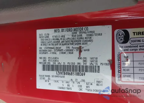 2008 Ford Mustang V6 Deluxe/V6 Premium from USA, damaged, VIN 1ZVHT84N685188369